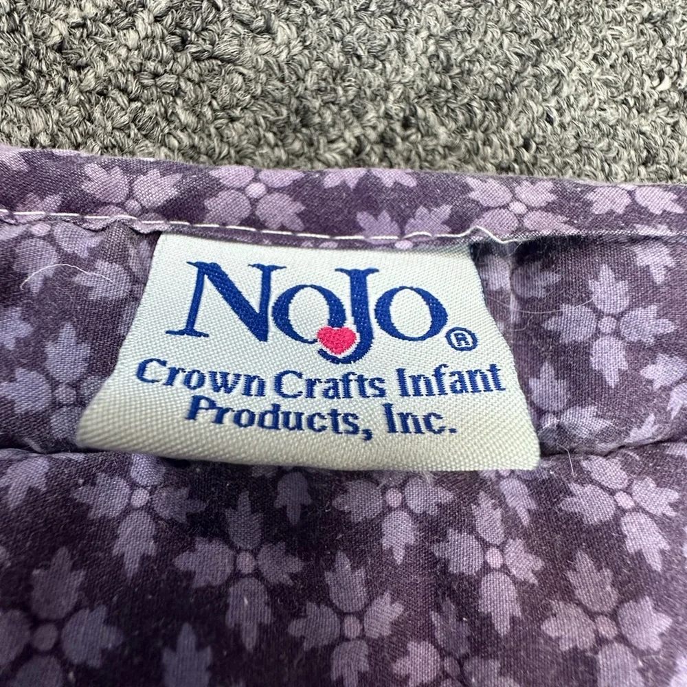 NoJo Butterfly Baby‎ Quilt Purple Teal Appliqué Blanket Crown Crafts vintage